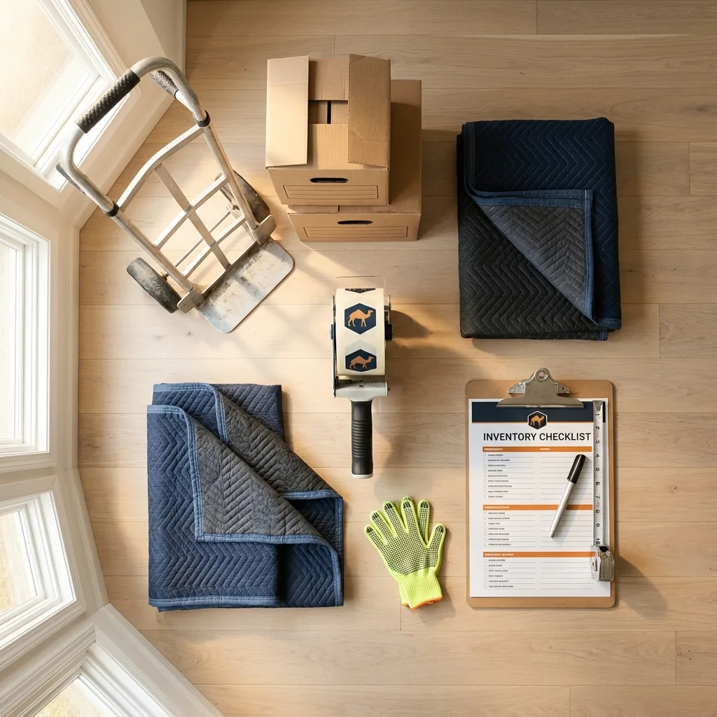Professional moving supplies and packing materials layout for Schnecksville residential relocations